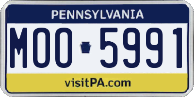 PA license plate MOO5991
