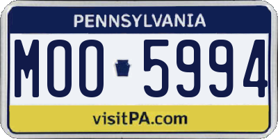 PA license plate MOO5994