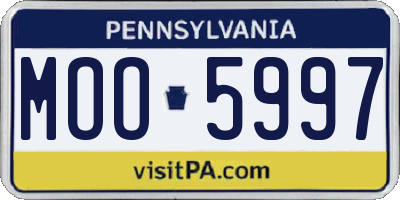PA license plate MOO5997
