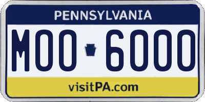 PA license plate MOO6000