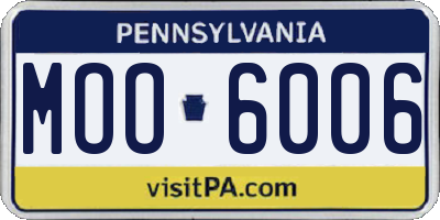 PA license plate MOO6006