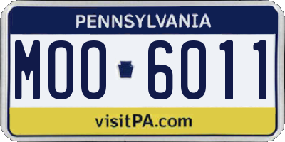 PA license plate MOO6011