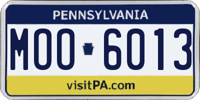 PA license plate MOO6013
