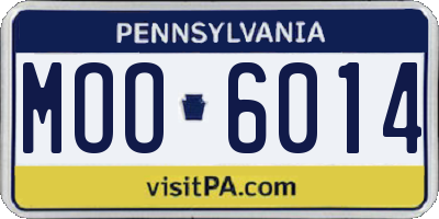 PA license plate MOO6014