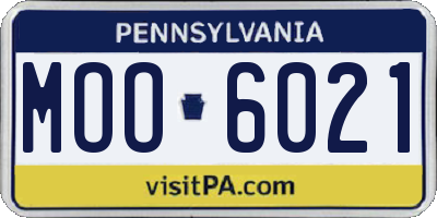 PA license plate MOO6021