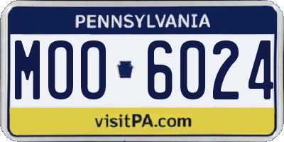 PA license plate MOO6024