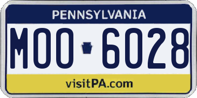 PA license plate MOO6028