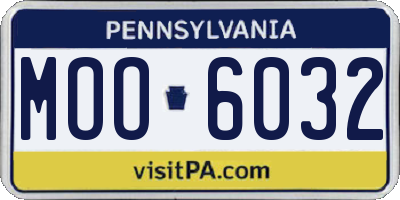PA license plate MOO6032