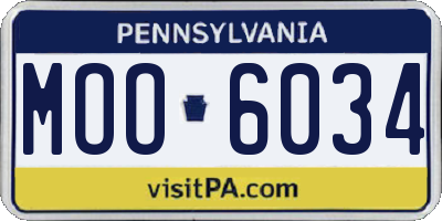 PA license plate MOO6034