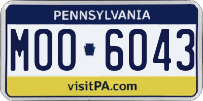 PA license plate MOO6043
