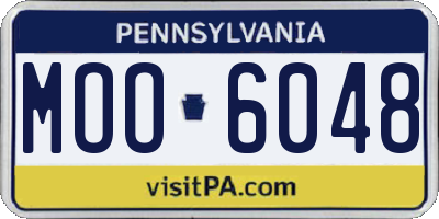 PA license plate MOO6048