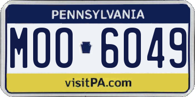 PA license plate MOO6049