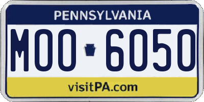 PA license plate MOO6050