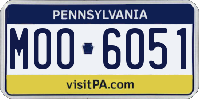 PA license plate MOO6051