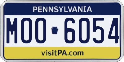 PA license plate MOO6054