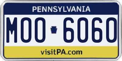 PA license plate MOO6060