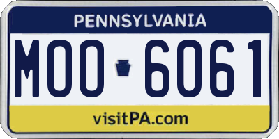 PA license plate MOO6061