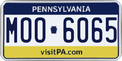 PA license plate MOO6065