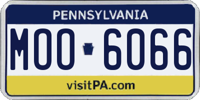 PA license plate MOO6066