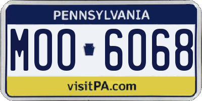 PA license plate MOO6068