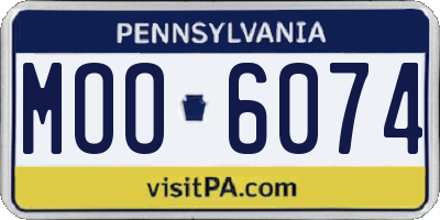 PA license plate MOO6074