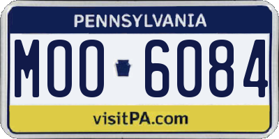 PA license plate MOO6084