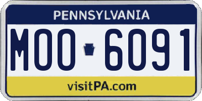 PA license plate MOO6091