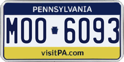 PA license plate MOO6093