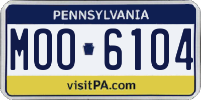 PA license plate MOO6104