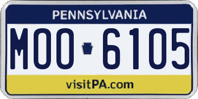 PA license plate MOO6105