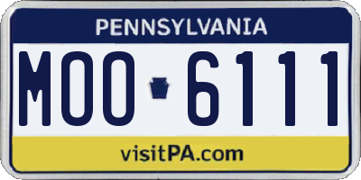 PA license plate MOO6111