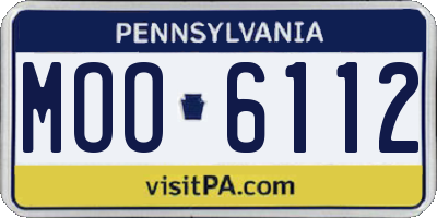 PA license plate MOO6112