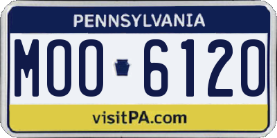 PA license plate MOO6120