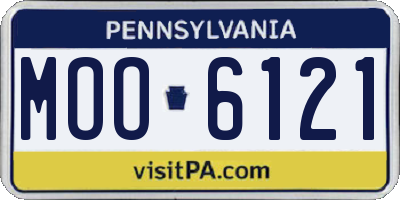 PA license plate MOO6121