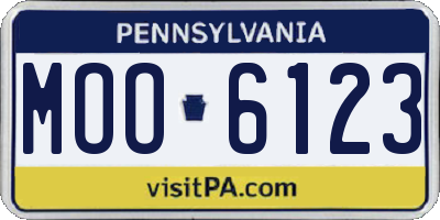 PA license plate MOO6123
