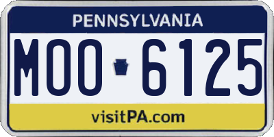 PA license plate MOO6125