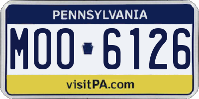 PA license plate MOO6126