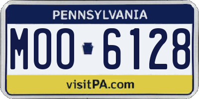 PA license plate MOO6128