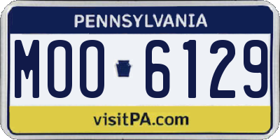 PA license plate MOO6129