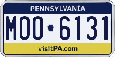 PA license plate MOO6131