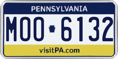 PA license plate MOO6132
