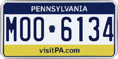 PA license plate MOO6134