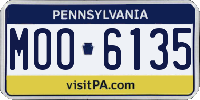 PA license plate MOO6135