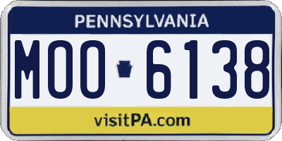 PA license plate MOO6138