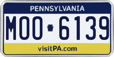 PA license plate MOO6139
