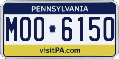 PA license plate MOO6150