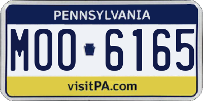 PA license plate MOO6165