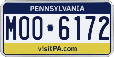 PA license plate MOO6172