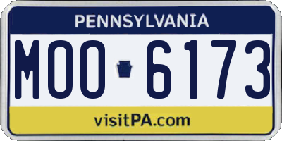 PA license plate MOO6173