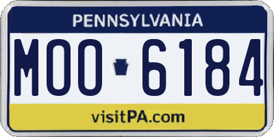 PA license plate MOO6184